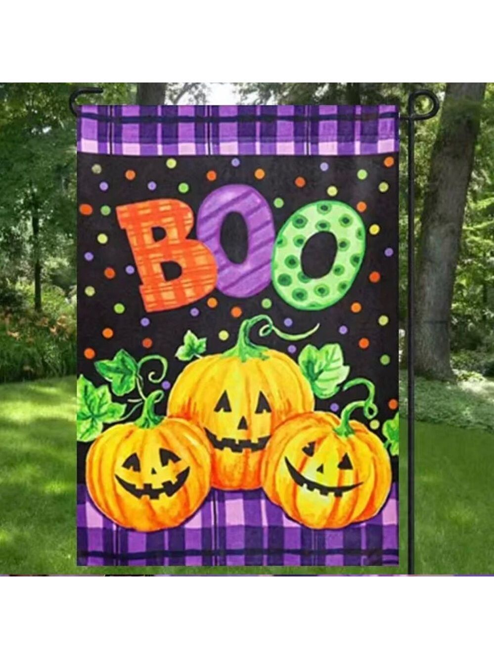 Boo Halloween Spooky Lawn Garden Flag 18x12